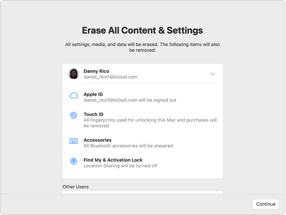 Erase All Content & Settings