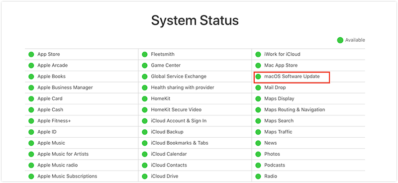 Check Apple's System Status