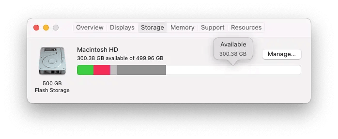 Check Available Storage on Mac