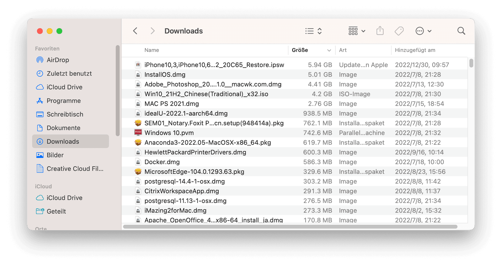 Download-Ordner auf dem Mac löschen