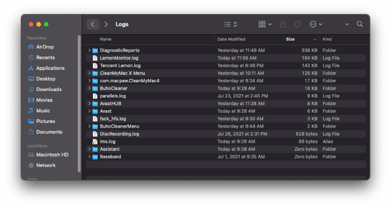 Delete App Logs on Mac