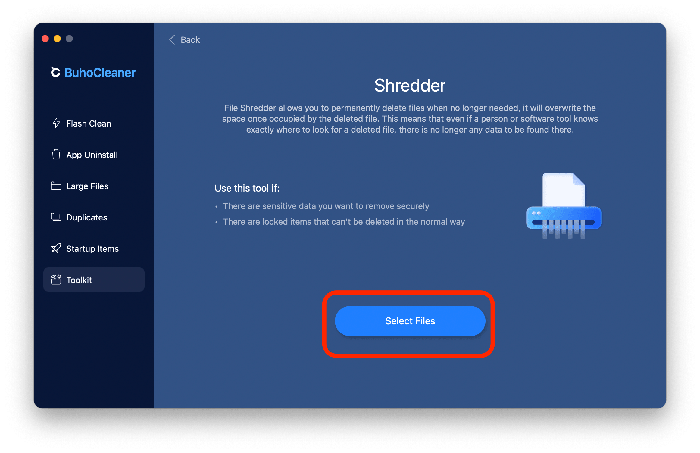 Shred Files On Mac Step 2