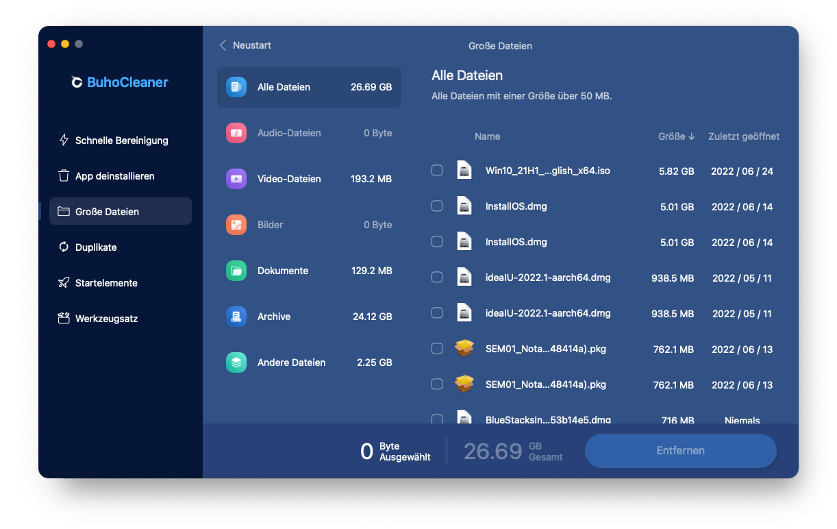 Find and Delete Large Files with BuhoCleaner