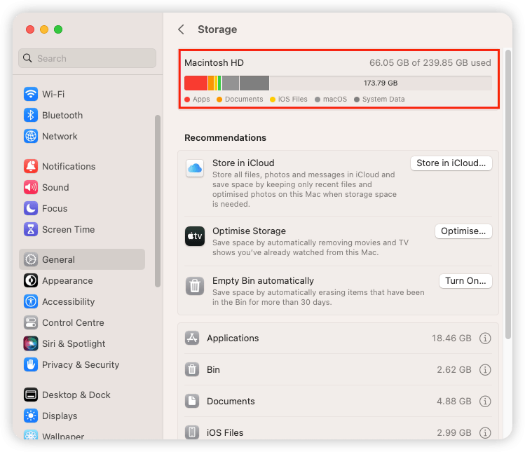How to Check Storage on Mac via System Settings