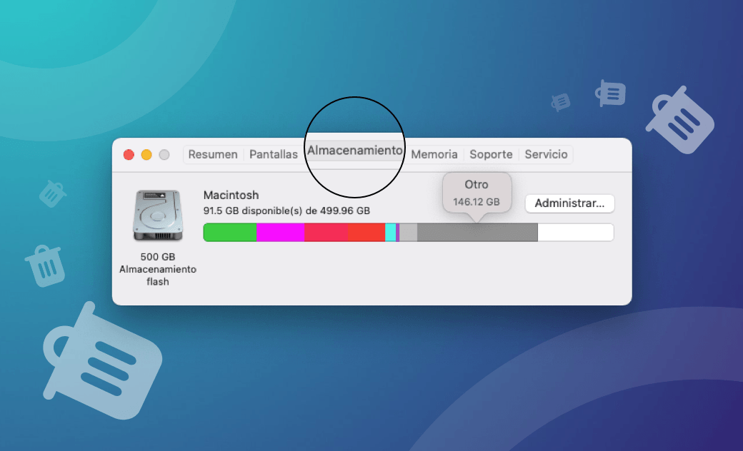 Cómo eliminar "Otros" espacio de almacenamiento en Mac