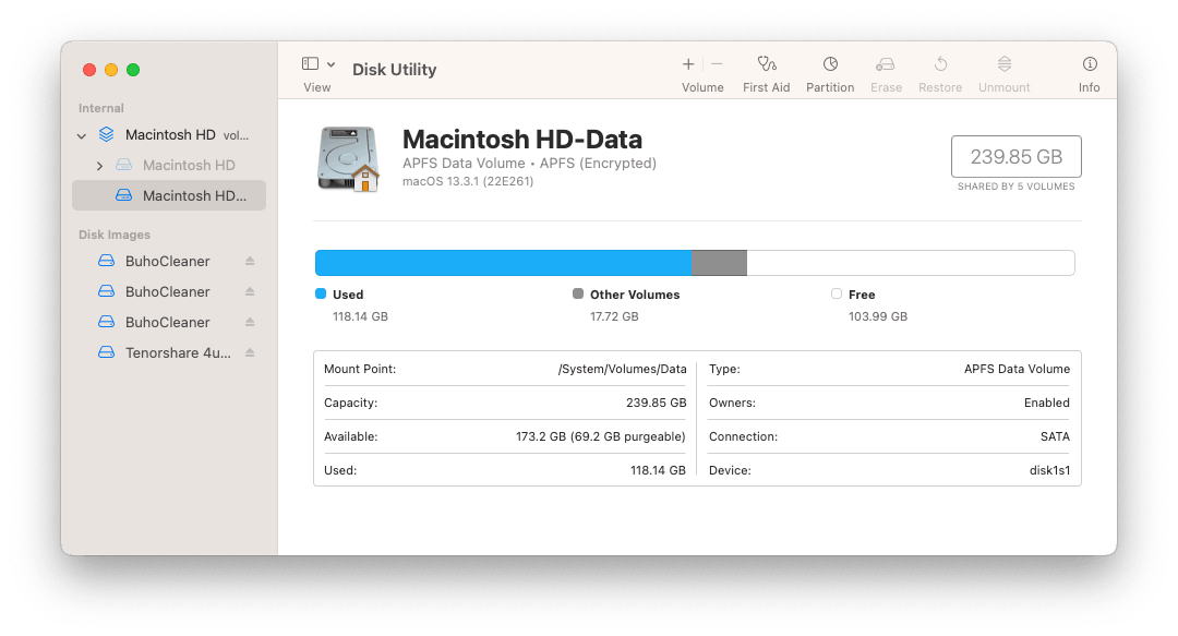 How to See Storage on Mac in Disk Utility