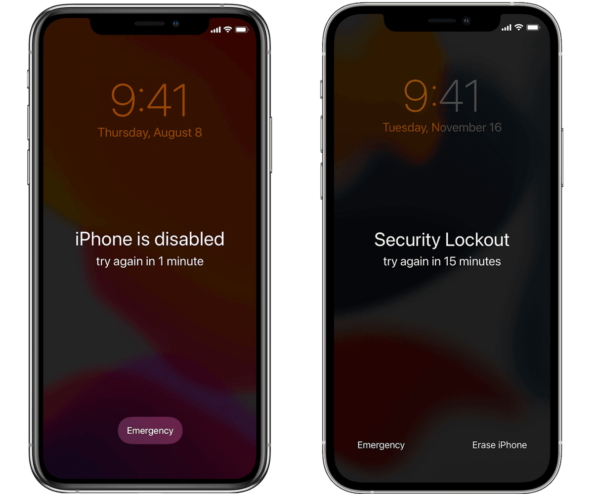 iPhone Disabled vs iPhone Security Lockout