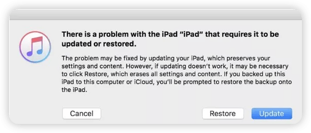 iTunes Restore iPad in Recovery Mode