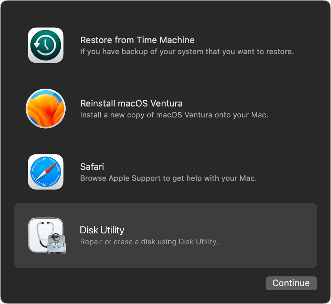 Repair Disk with Disk Utility