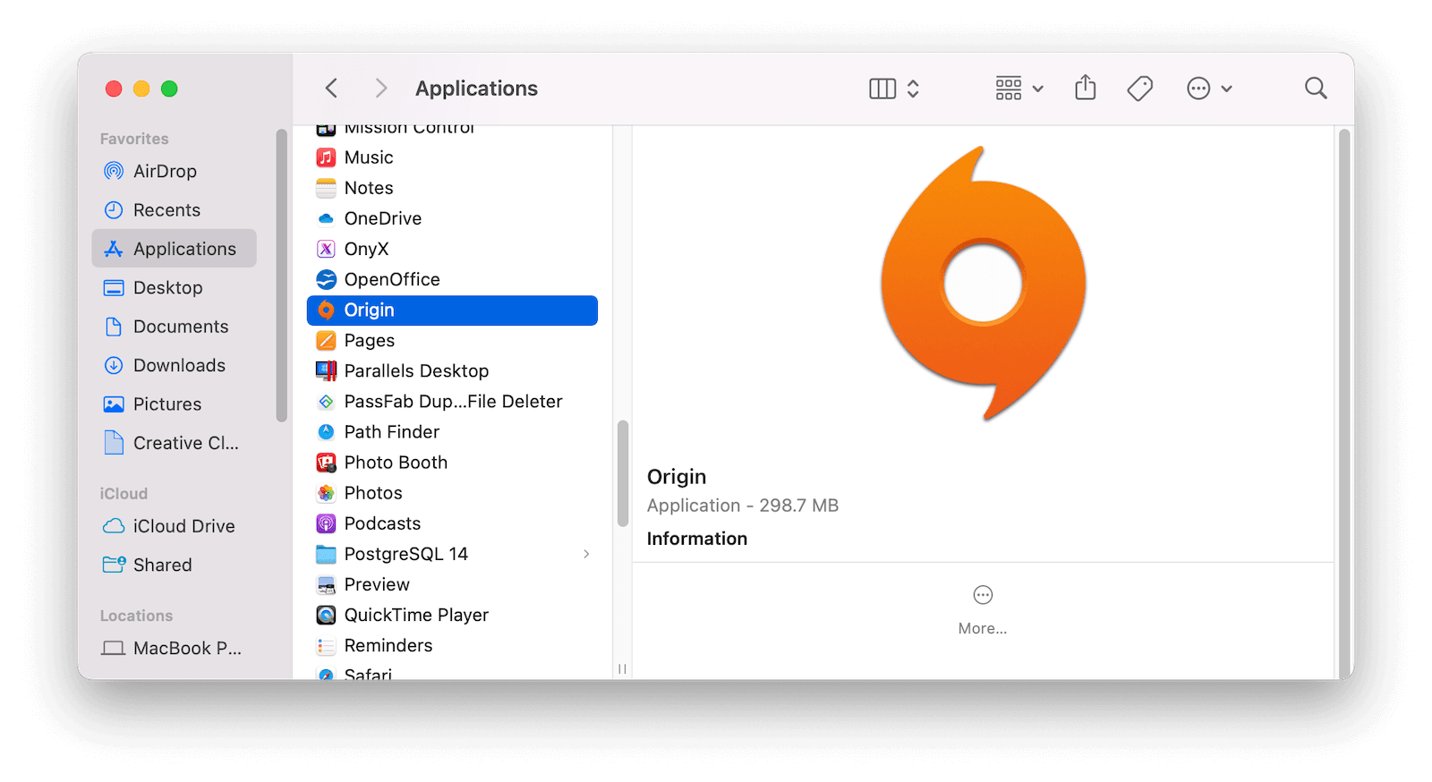 Manually Uninstall Origin on Mac with Finder