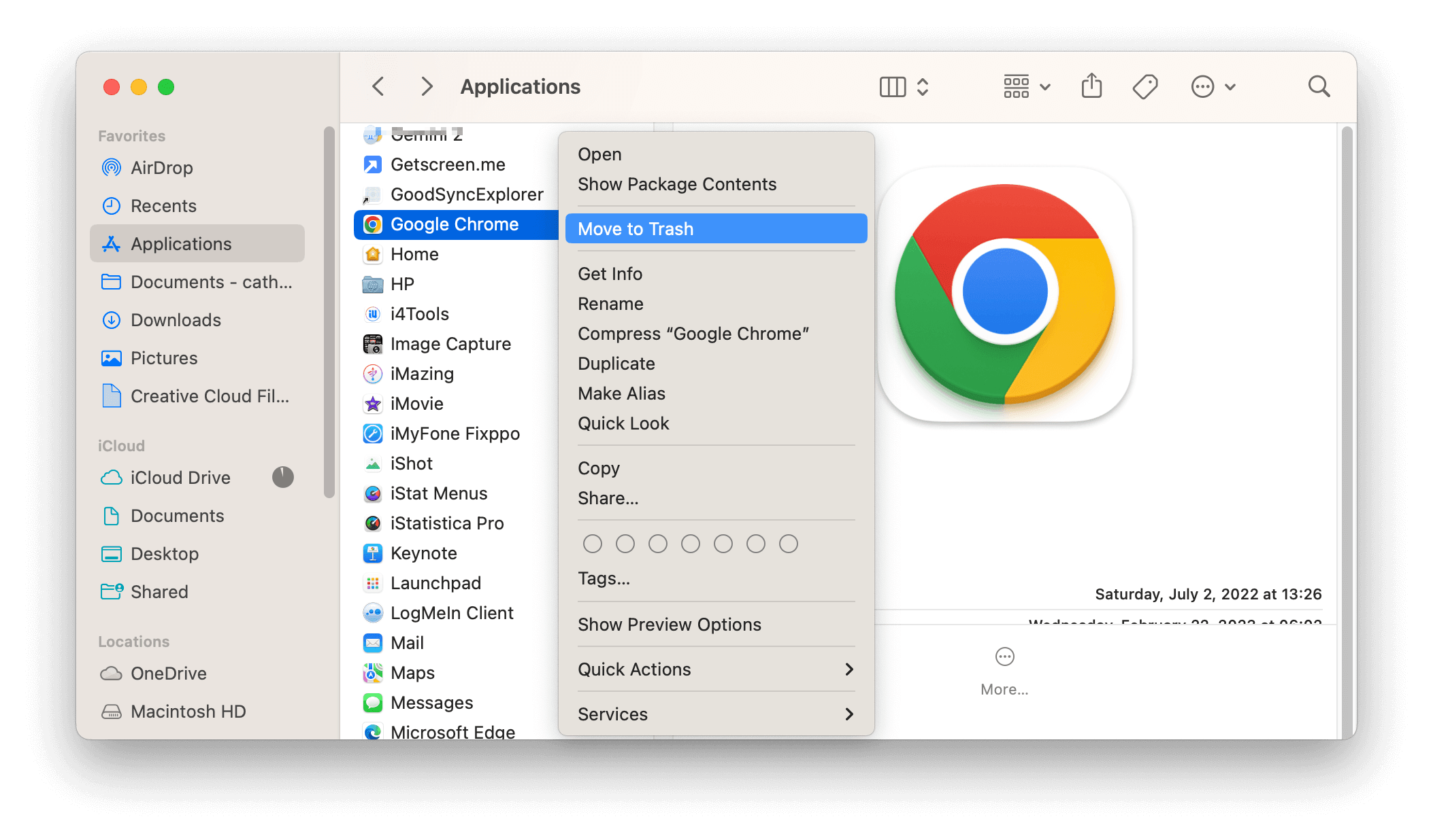 Manually Uninstall Chrome on Mac