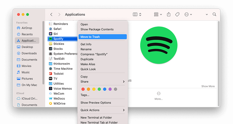 Manually Uninstall Spotify on Mac