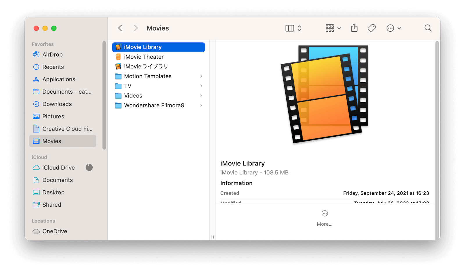 Move iMovie Library Files
