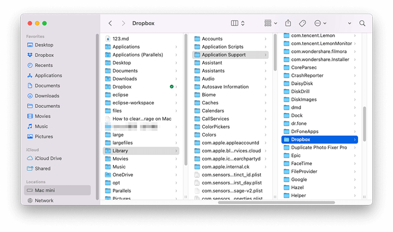 Remove Dropbox Related Files with Finder