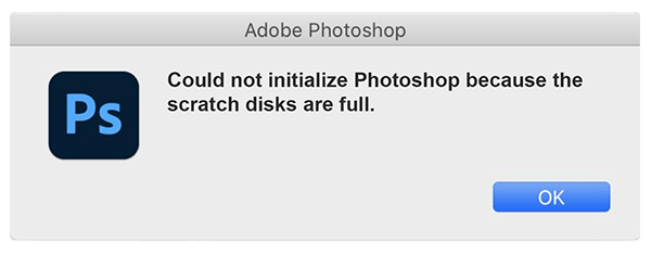 Scratch Disk Full Error in Photoshop