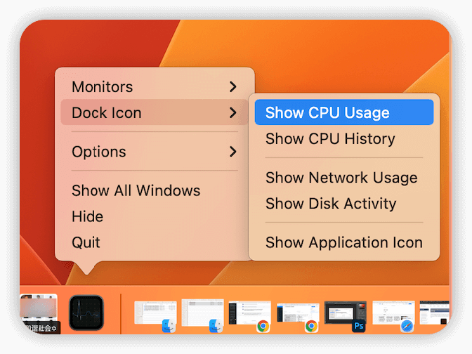 Show CPU Usage on Dock