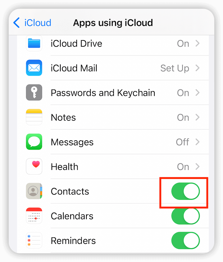 Sync Contacts from iPhone to Mac via iCloud