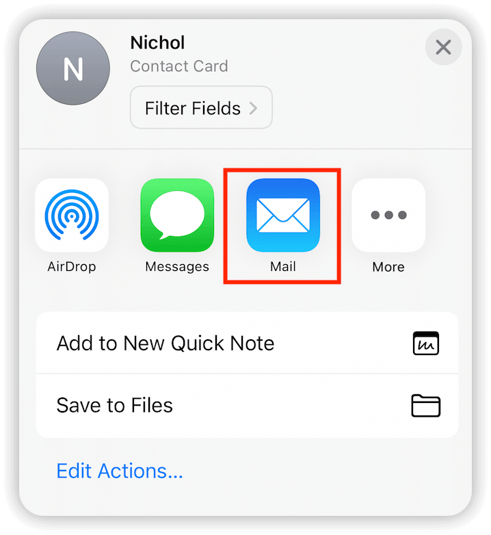Transfer Contacts from iPhone to Mac via Mail