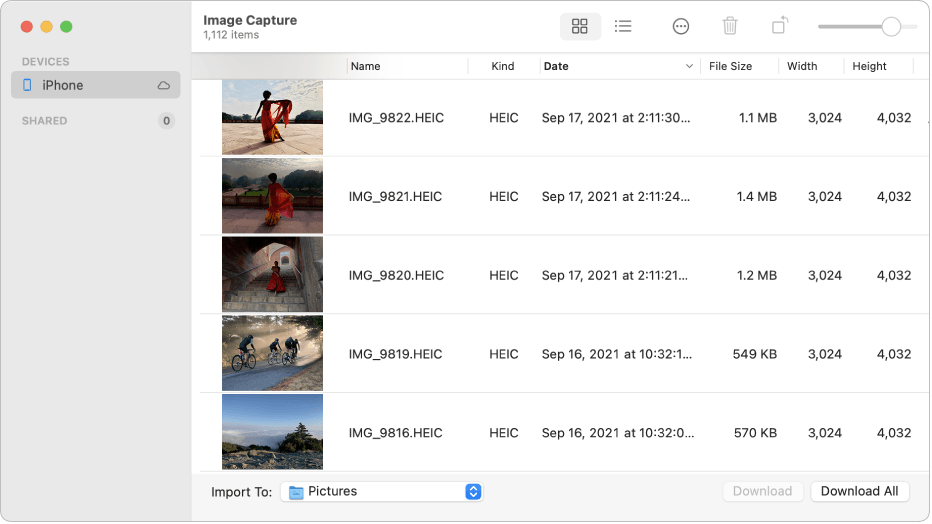 Transfer Photos from iPhone to Mac via Image Capture