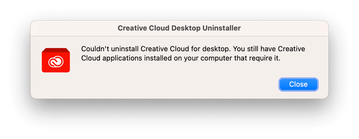 Can't Uninstall Apps in Adobe Creative Cloud