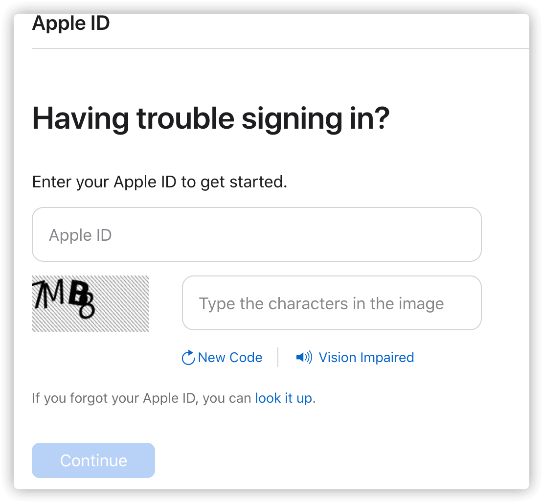 Unlock Apple ID with Apple iforgot