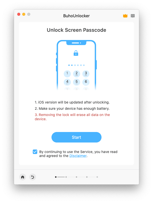 Unlock Screen Passcode in BuhoUnlocker