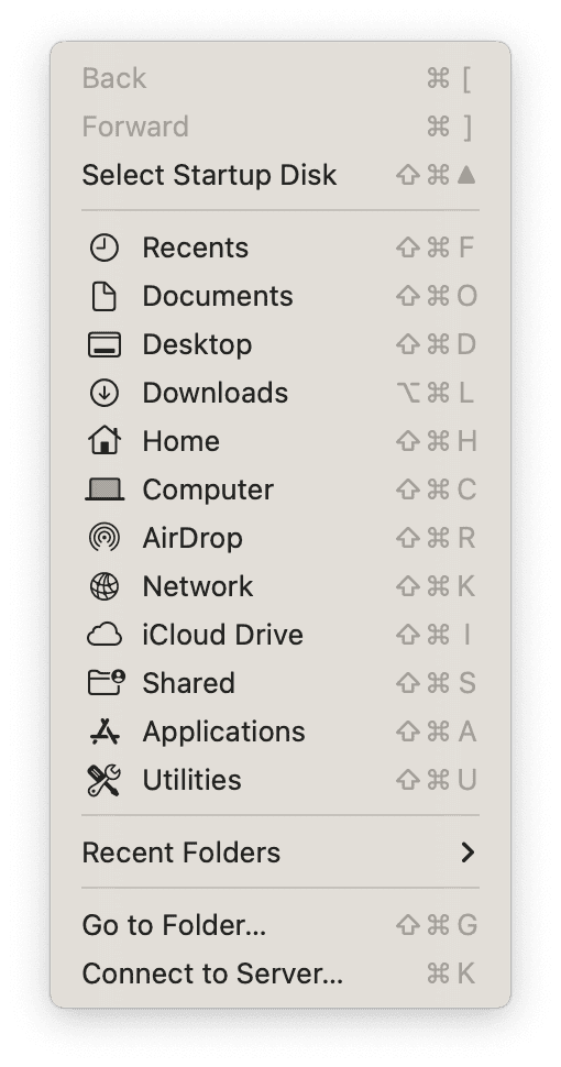 use Go menu to open the Applications folder