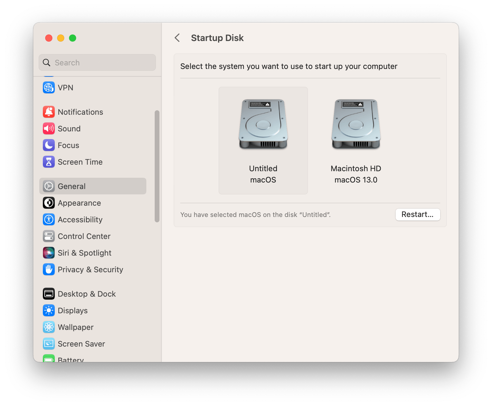 Choose Your Startup Disk on Mac