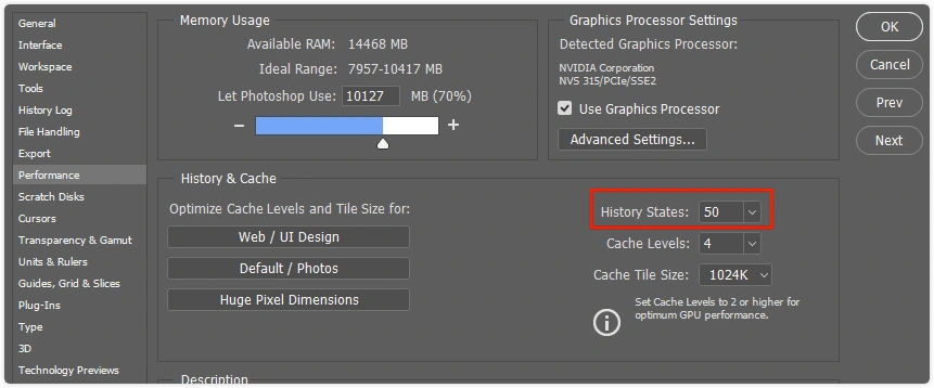 How to Limit History States in Photoshop on Mac