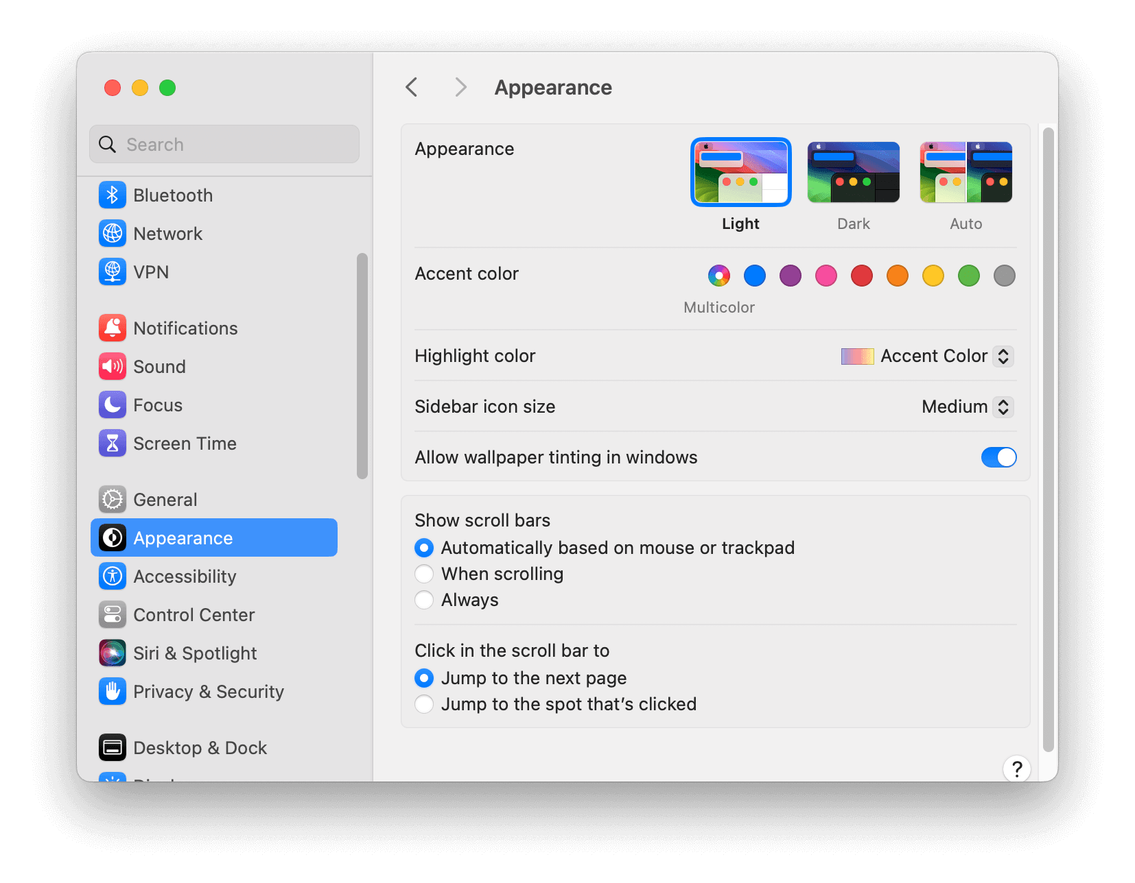 Change Mac Appearacne to Change Menu Bar Color