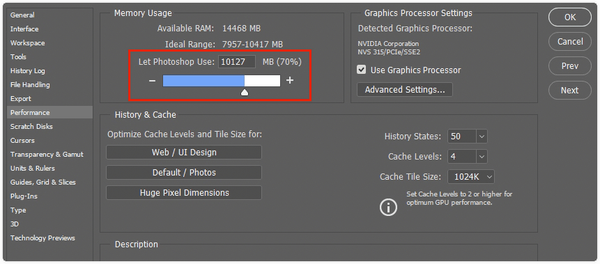 Come cambiare la RAM per Photoshop su Mac