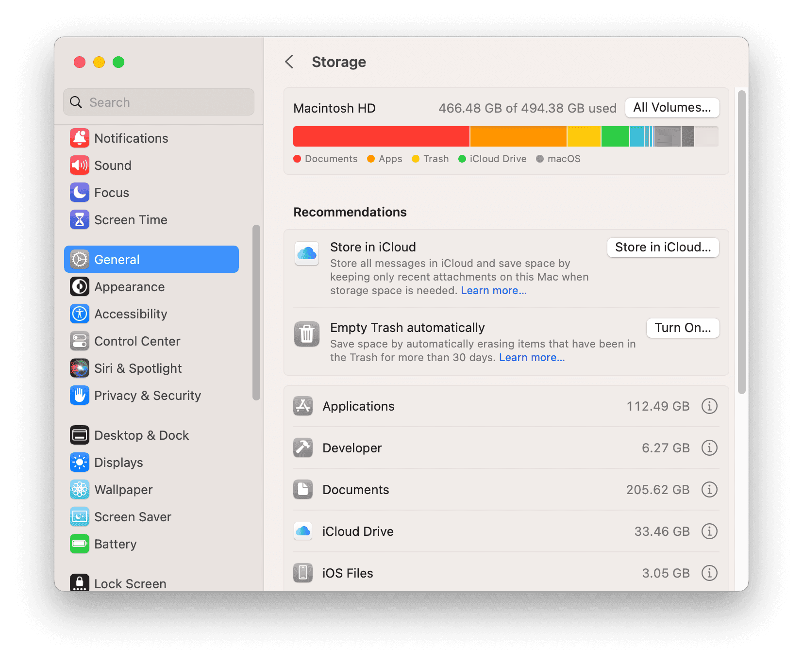 Check Free Storage Space on Mac