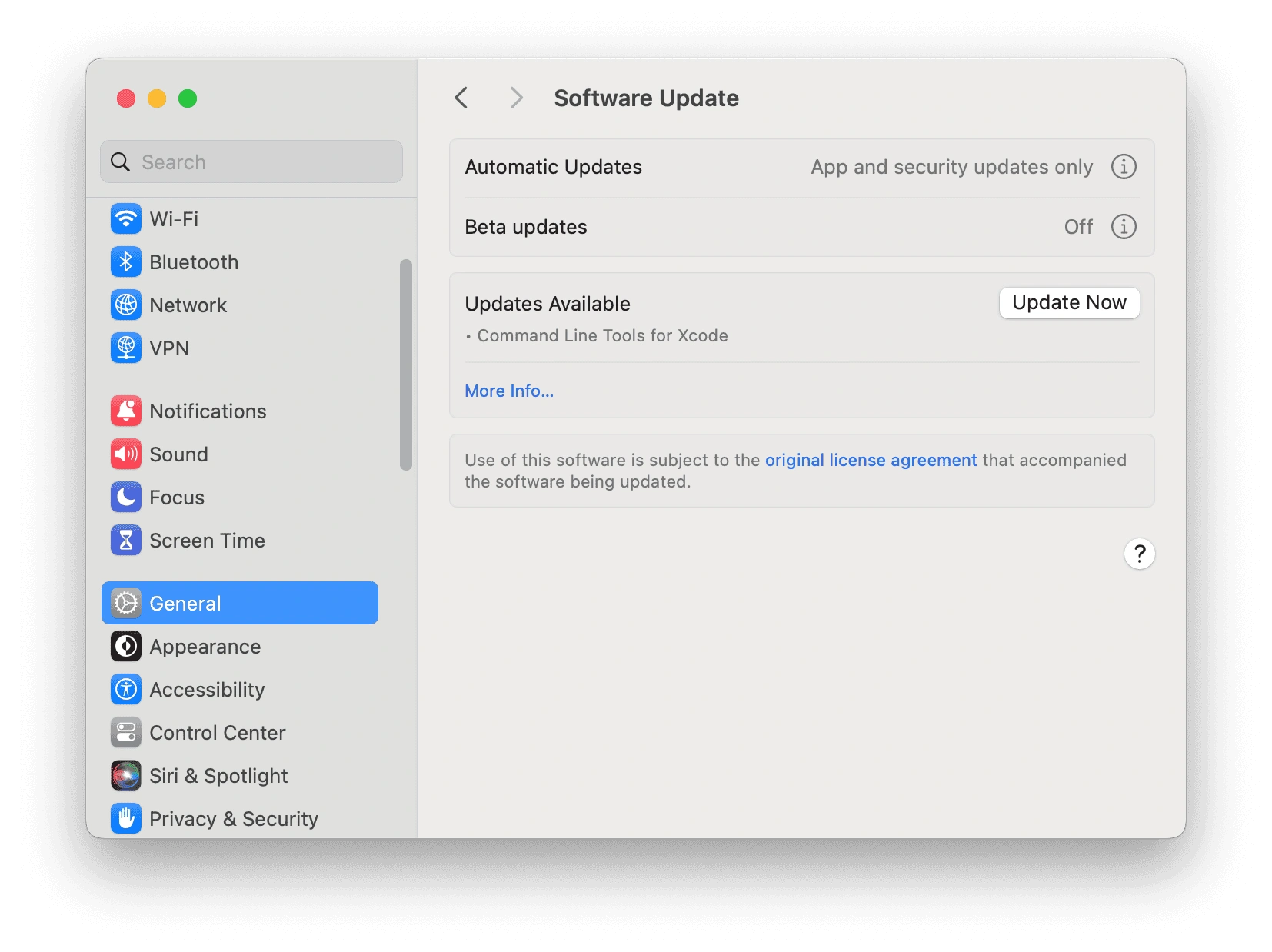 Check Software Upate on Mac