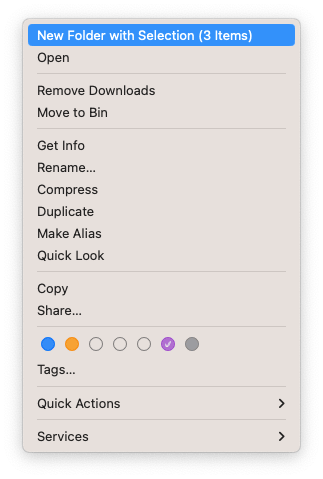 Create New Folder with Selection