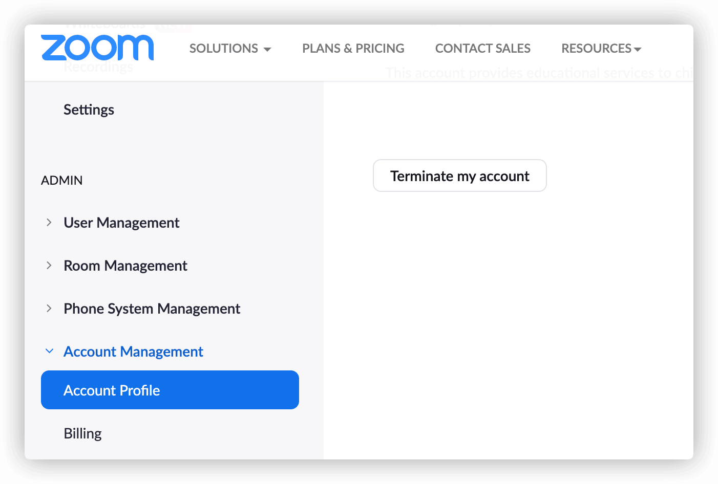 Delete Zoom Account on Mac
