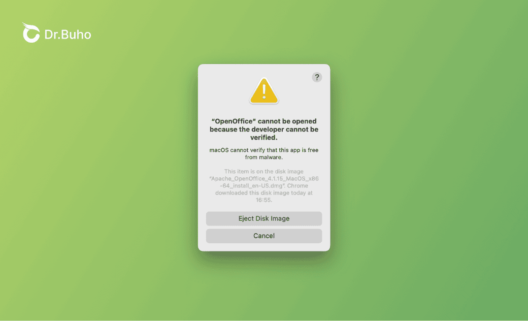 App kann nicht geöffnet werden, da der Entwickler nicht verifiziert werden kann.