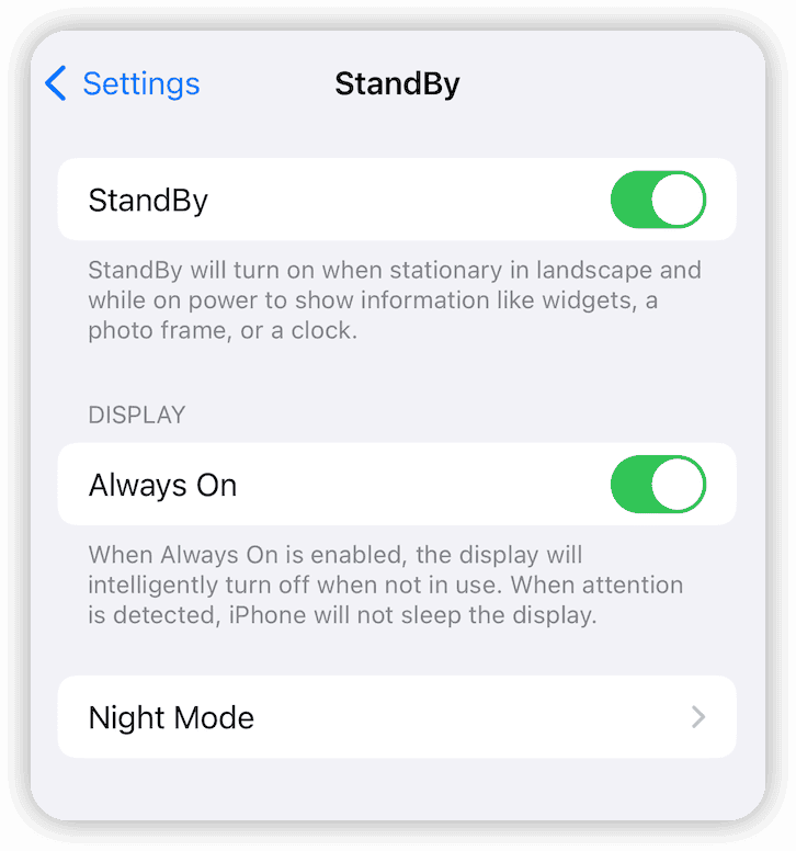 Disable and Re-enable StandBy on iOS 17