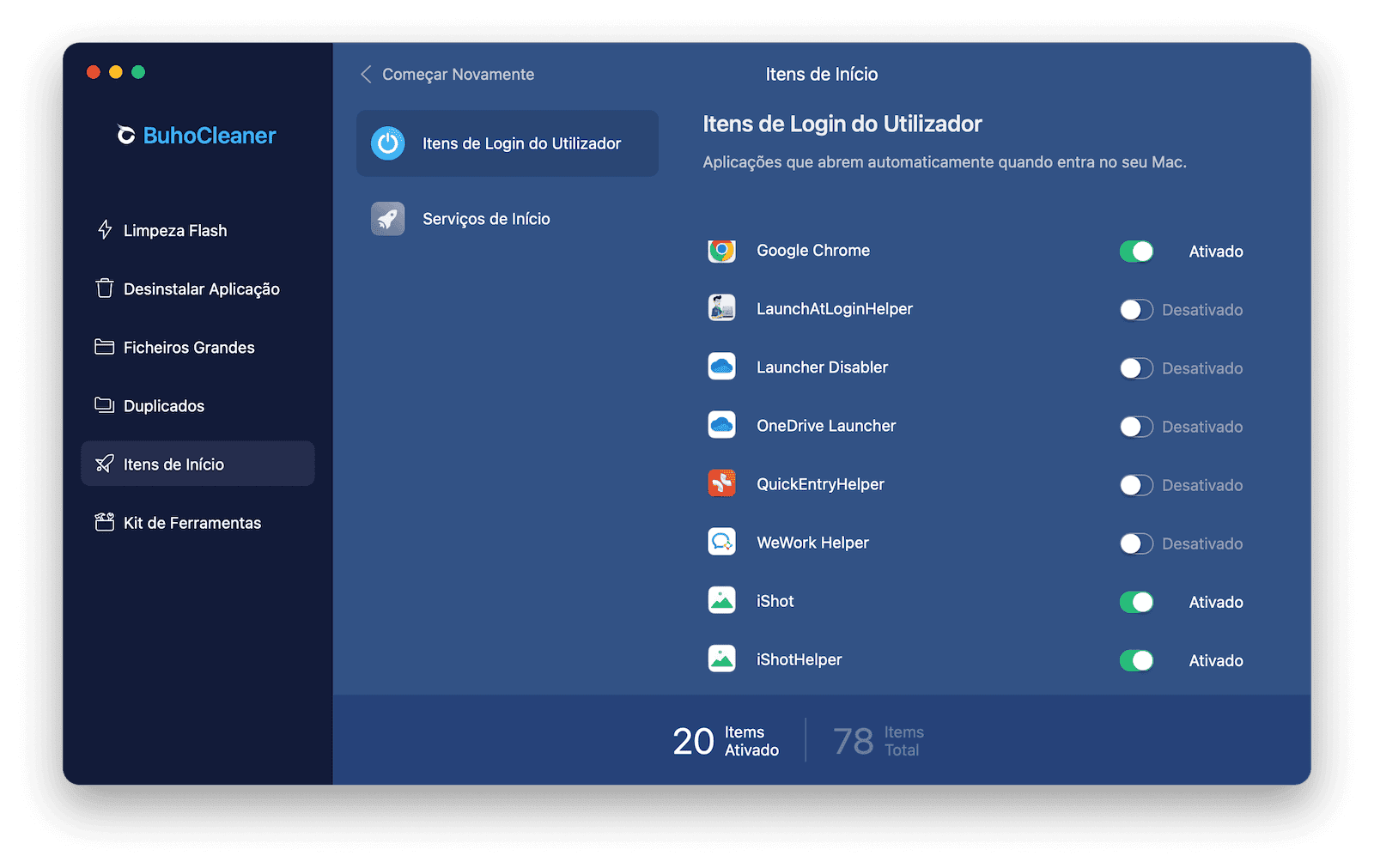 Disable Startup Items BuhoCleaner