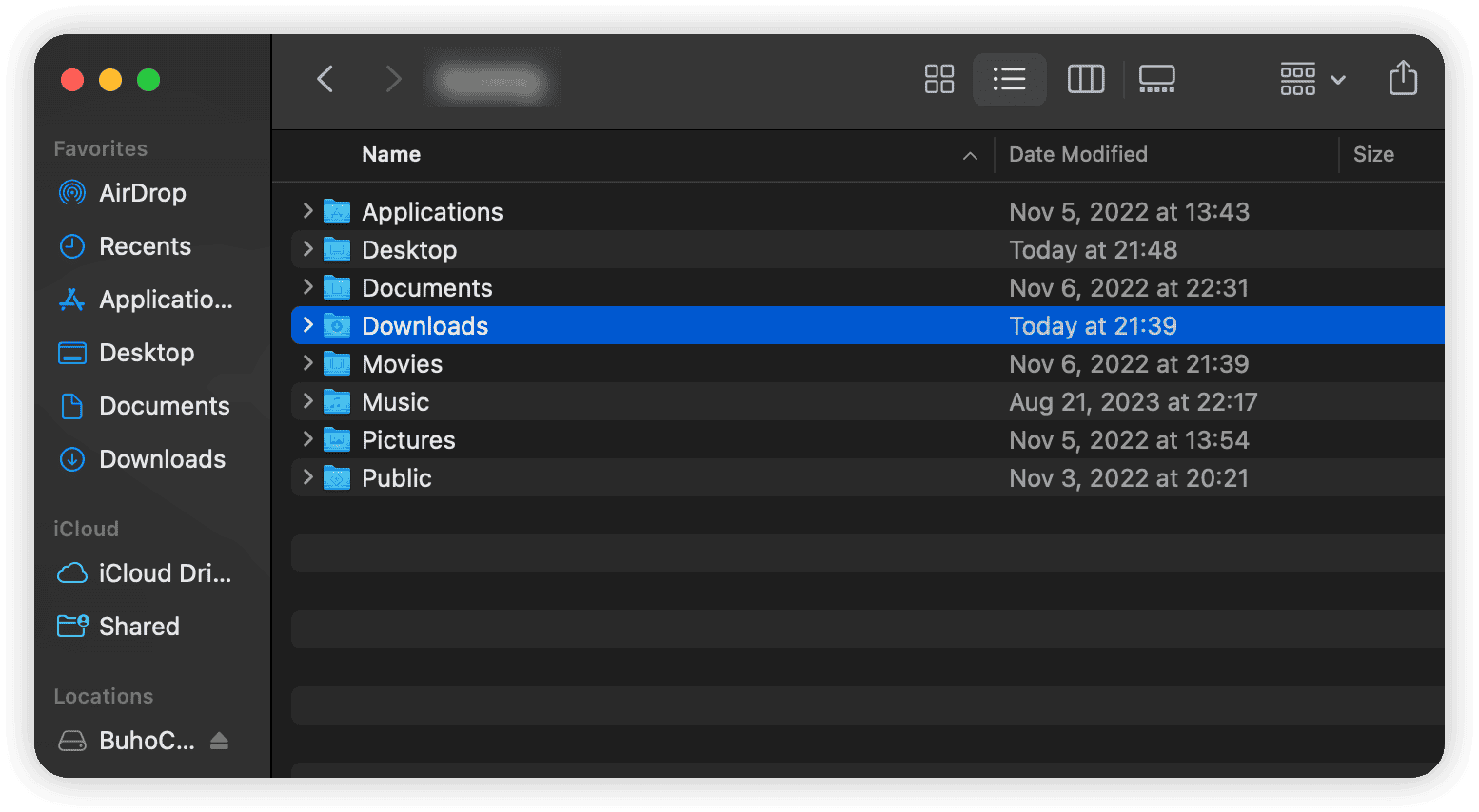 Downloads Folder Under Home Directory