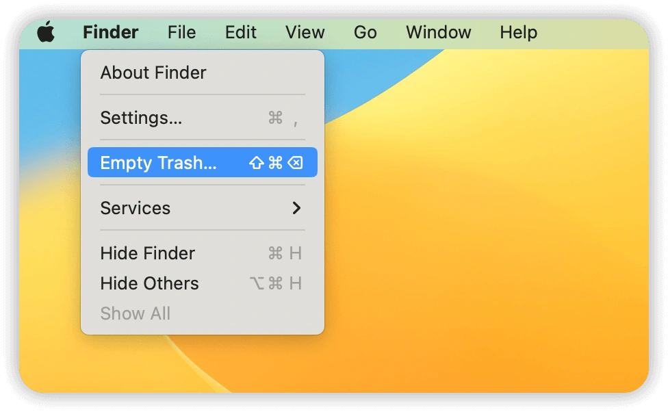 Empty Trash with Finder