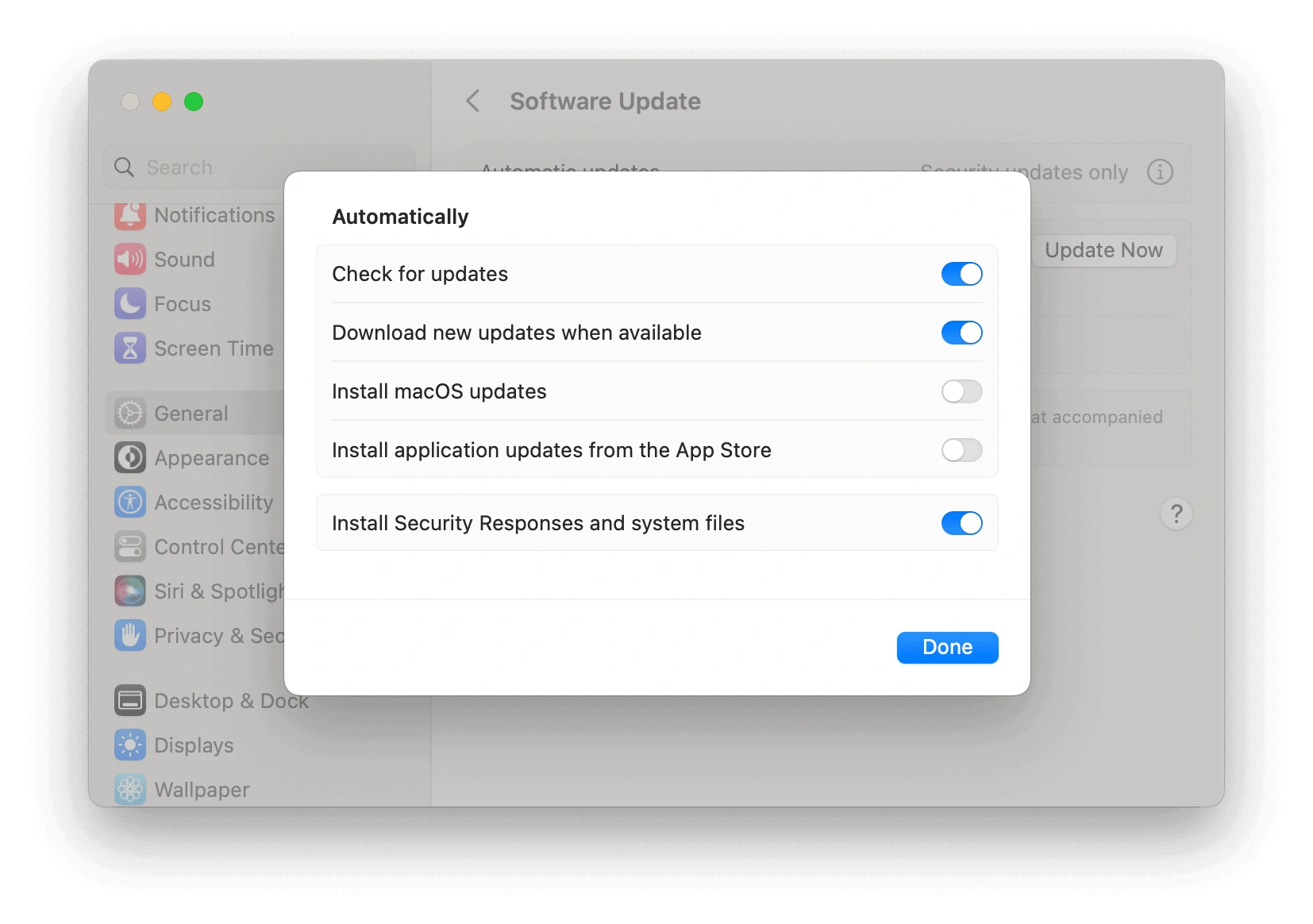 enable auto update on Mac