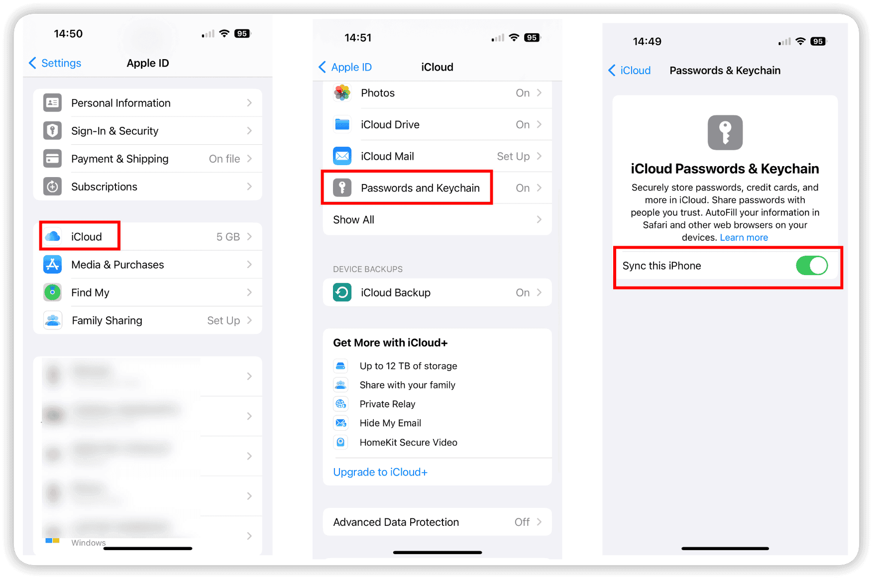 Enable iCloud Keychain