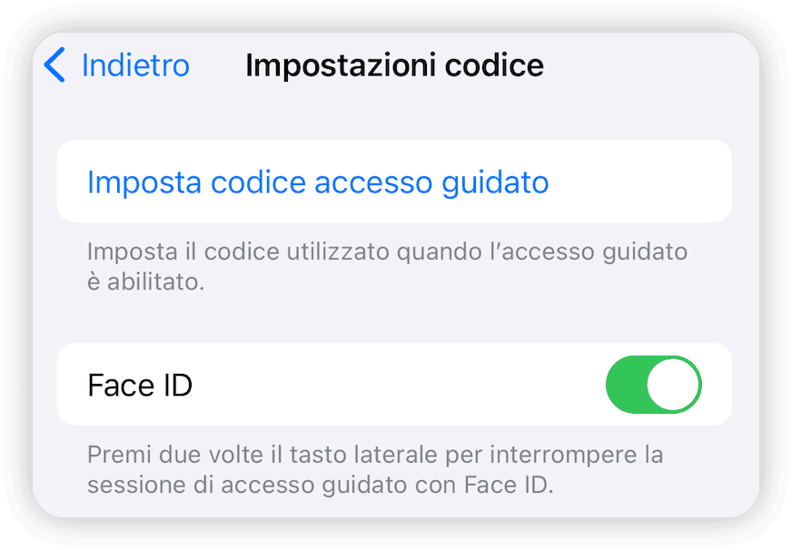 End Guided Access using Face ID