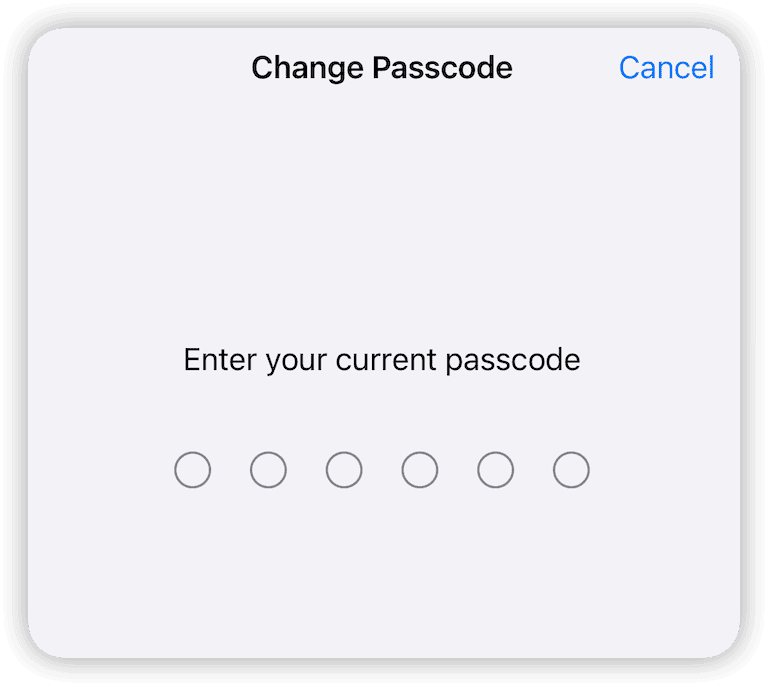 Enter Your Current Passcode
