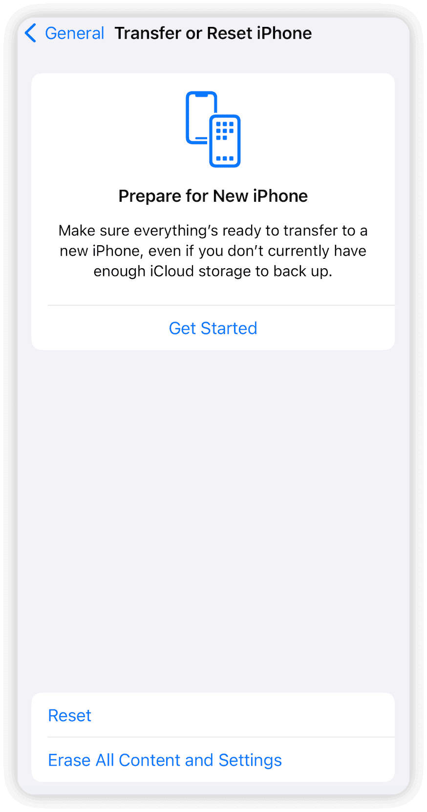 Erase all content and settings of iPhone