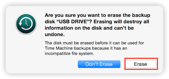 Erase External Hard Drive in Time Machine