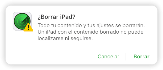 Borrar iPad a través de iCloud