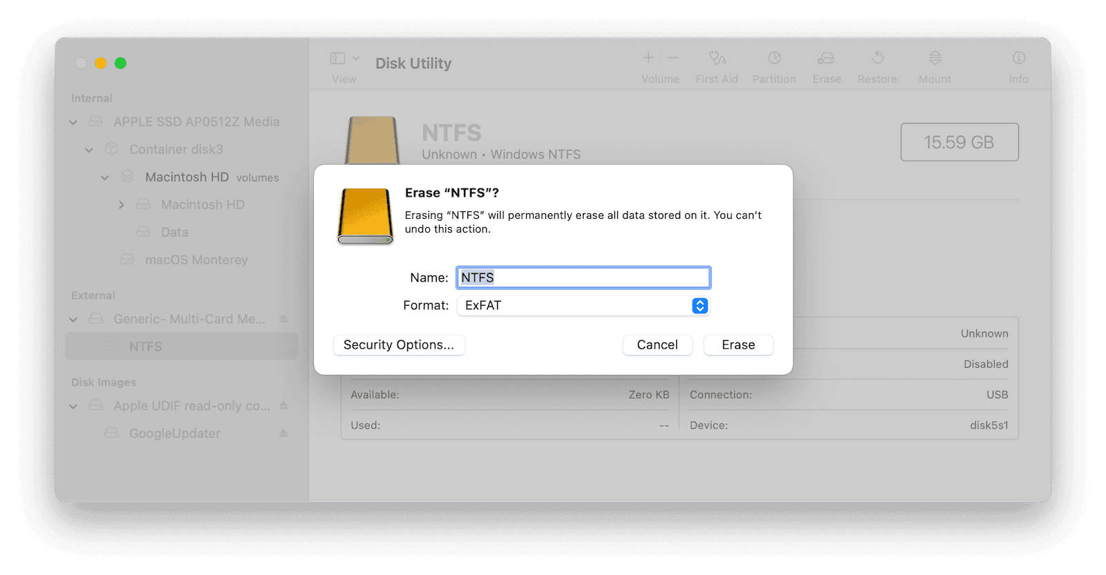 Format Your SD Card to FAT 32/exFAT on MacBook