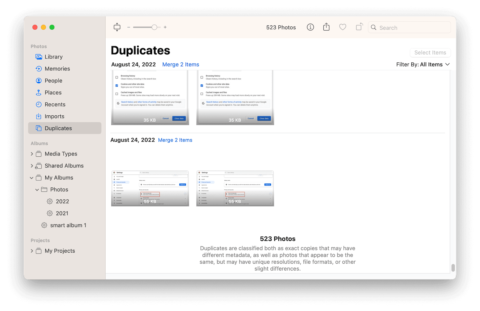 Find Duplicates with the Photos app