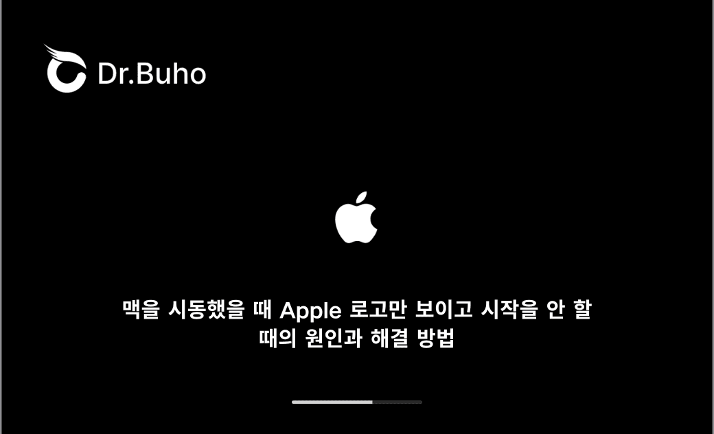 맥을 시동했을 때 Apple 로고만 보이고 시작을 안 할 때의 원인과 해결 방법